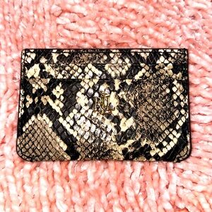 Ralph Lauren cardholder in neutral snakeskin cow leather!